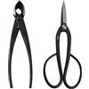 Wazakura Set di Strumenti Essenziali per Bonsai Giapponese - Forbici Ashinaga per Bonsai in Acciaio Yasugi 200mm(8) + Tagliatore Concavo per Ramificazioni 200mm(8) Kit per Principianti