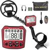 GJCrafts Metal Detector professionale per adulti e bambini, chip anti-interferenza, IP68, impermeabile, supporta batteria e alimentazione USB, 5 modalità di rilevazione (Rosso)