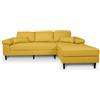 SAMIRA Divano angolare 3 posti con chaise longue destra mod. Washington (Tessuto, Giallo)