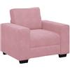 vidaXL Poltrona rosa 60 cm, in velluto, poltrona per TV, poltrona relax, divano singolo, divano relax, poltrona lounge, poltrona da soggiorno, divano imbottito