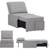 EVERGREENWEB MATERASSI & BEDS EVERGREENWEB - Poltrona Pouf Letto Singolo con Materasso, Prontoletto Salvaspazio pieghevole per Camera, Pouf poggiapiedi, Ottomano | Comodo Schienale e Tasca laterare | Sofy (Grigio)