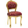 Way Home Store Sedia Barocco Stile Francese Luigi XVI Oro e Rosso