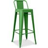 Iconik Interior Tolix Style - Sgabello da bar con schienale - Design industriale - 76 cm - Nuova edizione - Stylix verde
