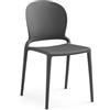 REDÒKASA Sedia in polipropilene JASMINE, impilabile, resistente ai raggi UV, design moderno, ideale per sala da pranzo, cucina, sala d'attesa, bar, ristoranti o giardino (1, Cemento)