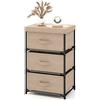 COSTWAY Cassettiera in Tessuto, Mobile con 3 Cassetti e Struttura Robusta in Metallo, Armadio per Camera da Letto, Soggiorno, Ingresso, 40 x 30 x 62 cm (Caffè)