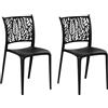Totò Piccinni Sedia SPRING in Polipropilene moderno design impilabile per esterno e interno (Nero, 2)