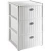 MONDO VIRO Cassettiera a 3 cassetti Elegance in plastica effetto rattan salvaspazio, versatile e resistente 40x40x60 cm (3 cassetti Bianco)