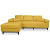 SAMIRA Divano angolare 3 posti con chaise longue sinistra mod. Washington (Tessuto, Giallo)