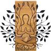 Wallity Elegante accessorio decorativo da parete in legno, colore nero e noce, 58 x 57,5 cm, cornice in metallo al 100% (1,2 mm) e legno solido (3 cm), perfetto per decorazioni moderne