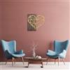 Wallity Elegante accessorio decorativo da parete in legno, 58 x 58 cm, noce e oro, 50% legno (3 cm) e 50% metallo (1,5 mm), design unico