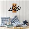 Wallity Elegante accessorio decorativo da parete in legno, 58 x 84 cm, 100% legno e metallo, noce e nero, design unico, perfetto per la decorazione della casa, 3,35 kg