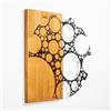 Wallity Elegante accessorio decorativo da parete in legno, 58 x 58 cm, noce e nero, 50% legno (3 cm) e metallo (1,5 mm) | Unique Texture & Color Variations