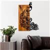 Wallity Elegante accessorio decorativo da parete in legno, noce e nero, 47 x 65 x 3 cm, 100% legno (3 cm) e metallo (1,5 mm), design unico per arredamento elegante della casa
