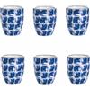 Villa d'Este Home Tivoli 1996 Set 6 tazzine caffè 90 ml in gres, decoro geometrico, Confusion