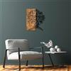 Wallity Elegante accessorio decorativo da parete in legno, 50 x 58 cm, 50% legno (spessore 3 cm) e 50% metallo, finitura unica noce e nera, perfetto per decorazioni moderne
