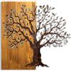 Wallity Dipinta a mano, accessorio decorativo da parete, in legno, 60 x 58 x 3 cm, 100% legno solido (3 cm) e metallo (1,5 mm) | Unique Art for Home Décor, variazioni naturali