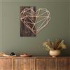 Wallity Elegante accessorio decorativo da parete, 58 x 58 cm, noce e rame, 50% legno (3 cm) e 50% metallo (1,5 mm), design unico