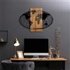 Wallity Elegante accessorio decorativo da parete in legno, colore nero e noce, 87 x 3 x 58 cm, 50% legno (3 cm) e 50% metallo (1,5 mm), design unico per la decorazione della casa elegante