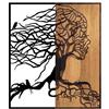 Wallity Accessorio decorativo da parete in legno, colore nero e noce, 50 x 3 x 58 cm, 50% legno (3 cm) e 50% metallo (1,5 mm), design unico, perfetto per la decorazione della casa