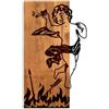 Wallity Elegante accessorio decorativo da parete in legno, noce e nero, 35 x 58 x 3 cm, 50% legno (3 cm) e 50% metallo (1,5 cm), design unico per la decorazione della casa elegante