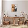 Wallity Elegante accessorio decorativo da parete in legno, colore nero e noce, 41 x 3 x 58 cm, 50% legno (3 cm) e 50% metallo (1,5 mm), design unico per la decorazione della casa