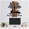 Wallity Elegante accessorio decorativo da parete in legno, 54 x 57 cm, 100% vero legno (3 cm) e metallo (1,5 mm), finitura unica noce e nera, perfetto per la decorazione della casa