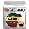 Mondelez International Tassimo Jacobs Caffè Crema Classico, Caffè Lungo con Crema Sottile, 16 T-Discs