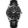 LIGE Orologio Vintage Uomo Elegante Analogico Quarzo Classico Wrist Watches For Men Impermeabile In Vera Pelle Pointer Luminoso Business Orologio Da Polso Uomo Con Data,Nero