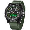 findtime Orologio digitale impermeabile da uomo, donna, cronometro, conto alla rovescia, allarme 12/24H, ultra-leggero, grandangolo, militare 50m, retroilluminazione, timer, data, verde, Cinghia