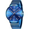 LIGE Orologio Uomo Blu, Orologi Uomo al Quarzo Analogico, Impermeabile 3ATM, Bracciale in Acciaio Inox, Con Funzione Calendario, Regalo di Lusso per Lui, Business Elegante Casual Abbinati