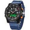 findtime Orologio digitale impermeabile da uomo, donna, cronometro, conto alla rovescia, allarme 12/24H, ultra-leggero, grandangolo, militare 50m, retroilluminazione, timer, data, blu, Cinghia