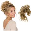 CAISHA XXL Posticcio Capelli Elastici Acconciature Da Sposa Voluminoso Riccio Chignon Biondo Scuro HW13
