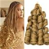 S-noilite French Curl Braiding Hair 60cm Loose Wavy Spiral Curly Crochet Hair, Extension di Capelli Ricci Francesi per Donne, Capelli Sintetici Pre-allungati,1 Pack 120g,Biondo miele