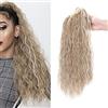 S-noilite Claw on Ponytail Coda di Cavallo Extension Capelli Veri Clip Ombre Naturale Parrucchino Ricci Posticci Donna 60cm Mais Ondulato Biondo sabbia & Candeggina bionda