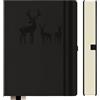 Qefuna Notebook B5 foderato, Bullet Journal B5 blocco note di spessore, 300 pagine, 100gsm carta foderata per le donne uomini ufficio scuola diario, 19 x 25,5 centimetri, nero