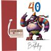 the lazy panda card company Biglietto di auguri per 40 anni, con portachiavi a cassetta Best of 1985