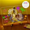 Hossom Lavagna Luminosa per Disegnare, Lavagnetta in Acrilico con Luci LED | Lavagnetta Cancellabile Bambini, con 7 Pennarelli & Supporto, Lavagna da Disegno a LED per Ufficio Scuola Casa Caffè, 30x20cm