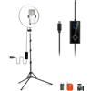 NEEWER LED Ring Light da 24W 30cm con Treppiede, Bicolore 2900-7000K, Ingresso PD USB C, CRI97+ 1810lux/0,5m Compatibile con iPhone Studio Trucco Streaming Registrazione Video Selfie, RH12B K2