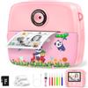 CNAPXAIA Macchina Fotografica Bambini Istantanea, 2,4 1080P Fotocamera Digitale Bambini con 32 GB Scheda e 3 Rotoli di Carta da Stampa, Giocattoli Regalo per Bambini dai 3-12 Anni (Rosa)