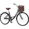 MagikBike Bicicletta da città modello Olanda, unisex, misura 26 pollici, con cestino e portapacchi, stile vintage retrò colore antracite