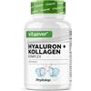 vit4ever Complesso di Acido Ialuronico e Collagene - 240 capsule - Premium: con Biotina Bioattiva, Selenio, Zinco, Vitamina C naturale da Acerola e Silicio da Bambù