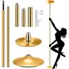 Roluck Pole Dance, barra da ballo, diametro 45 mm, lunghezza regolabile, set di danza professionale, portatile, rimovibile, con funzione statica + spinning (oro)