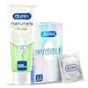 Durex Invisible Preservativi Ultra Sottili 12 Profilattici + Durex Naturals Gel Lubrificante Intimo da 100 ml