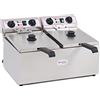 Ristoattrezzature Friggitrice Elettrica Doppia Vasca, Professionale in Acciaio Inox - 13+13 Litri, Capacità Olio 10+10 Litri