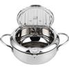 Akozon Mini Pentola per Friggere in Acciaio Inossidabile in Stile Giapponese con Fornello a Induzione per Termometro Compatibile con Friggitrice Piccola (Misura grande 24 cm)