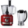 Ariete 1782 Gourmet Pro Moderna, Robot da cucina, Tritatutto 3L, Frullatore 2L, 2 velocità + Pulse, Set di lame + Disco in acciaio inox, Accessorio spremiagrumi, Rosso