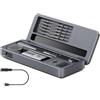 MeevrgR Stazione di saldatura intelligente HS-02 (100W) - Banco da lavoro portatile in alluminio CNC con schermo a colori da 0,96 pollici - Riscaldamento rapido PD/QC/DC (100-450 ° C) (HS-02A alto)