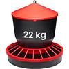 Garronda Mangiatoia per Galline con Manico 22Kg Automatica Antispreco Plastica Alimentare per Polli Pulcini Facile Riempire Uso Domestico Interno Esterno GD-0151