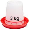 Garronda Mangiatoia per Galline con Manico 3Kg Automatica Antispreco Plastica Alimentare per Polli Pulcini Facile Riempire Uso Domestico Interno Esterno GD-0151