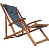 Casaria® Sedia a Sdraio in Legno Acacia Pieghevole con Poggiatesta Traspirante Poltrona Relax Sedie Esterno Giardino